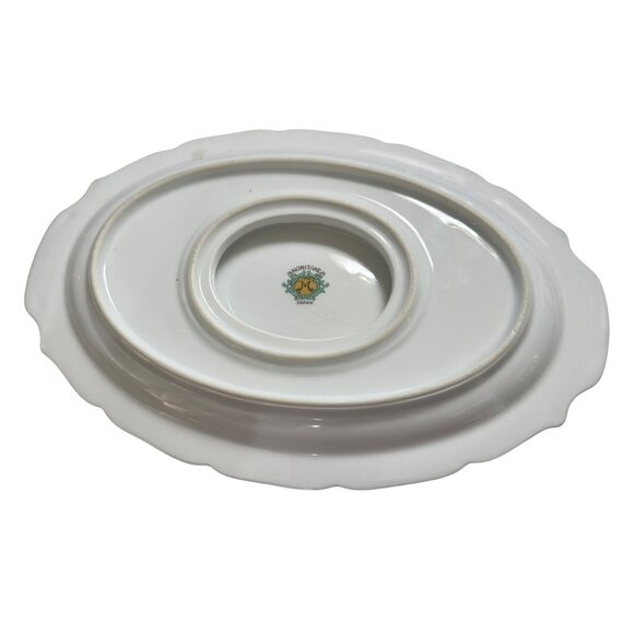 Noritake Japan M Pattern gravy boat with attached under plate floral Fine China - Picture 3 of 9